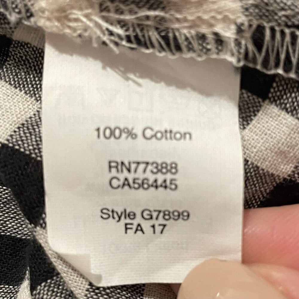 Madewell Gingham Lace Up Bell Sleeve Top Black & White Medium Check Boho… - Picture 9 of 10